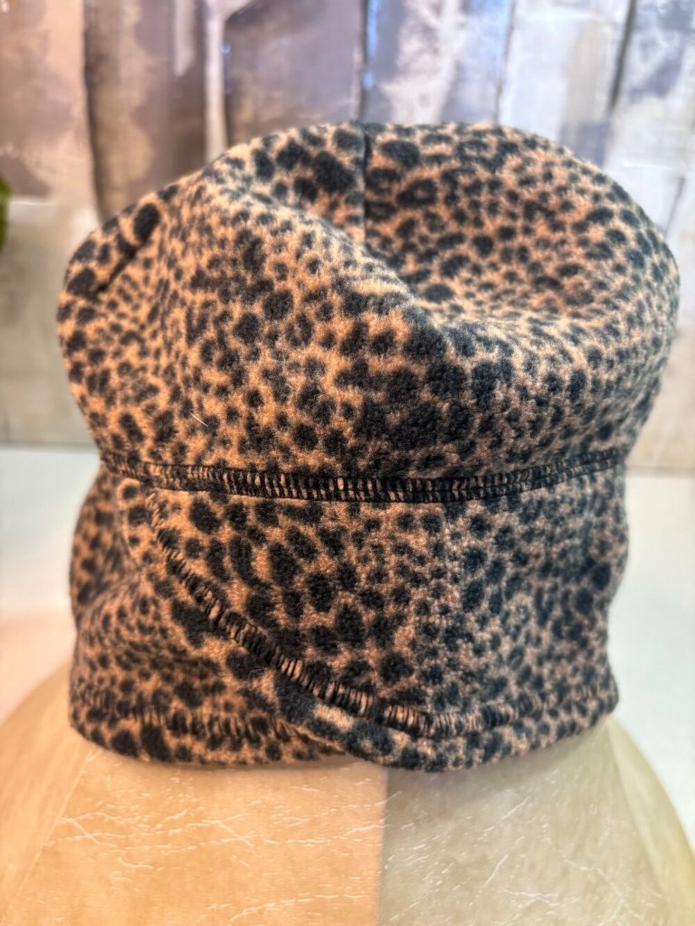 Land's End Women's Beanie Hat Leopard Print Size S-M